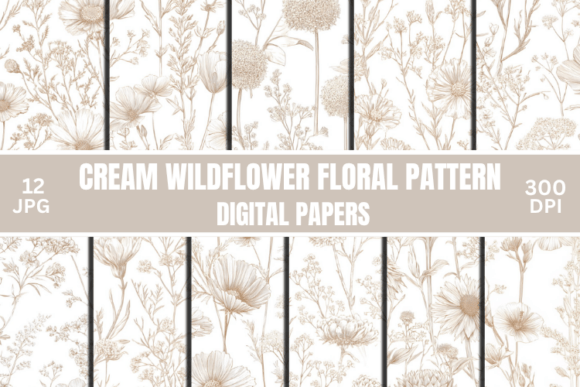 Delicate Cream Wildflower Floral Pattern: Integrating Botanical Assets into Creative Workflows