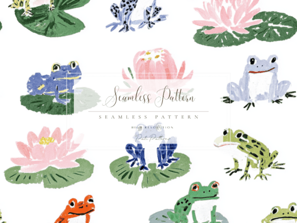 Designing for Joy: Leveraging the Cute Cartoon Frogs and Lily Pads Seamless Pattern PNG for Kids in Modern Creative Commerce