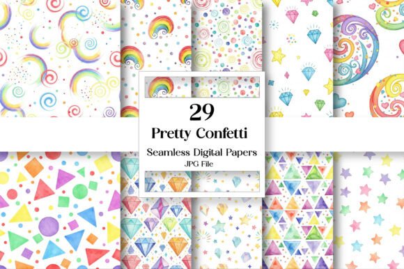 Elevating Creative Projects with Pretty Confetti Seamless Digital Paper