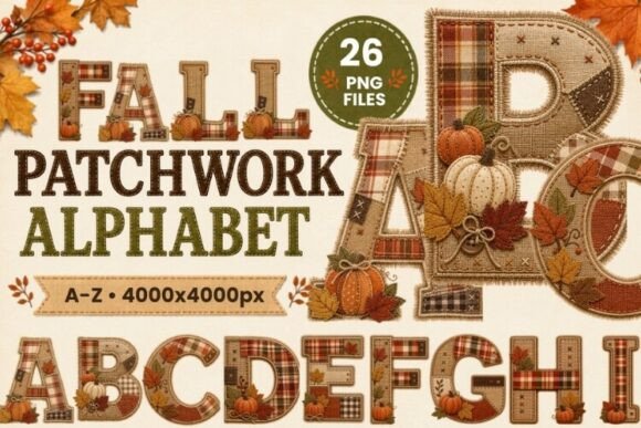 Embracing Autumn Aesthetics: A Guide to Using the Fall Patchwork Alphabet PNG Bundle
