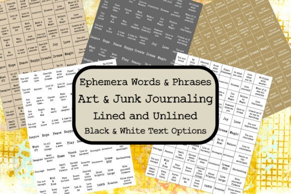 Evaluating Junk Journal Ephemera Words Phrase Text for Creative Projects