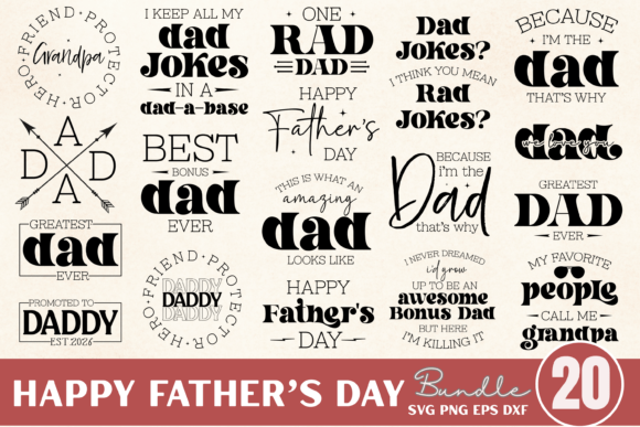 Happy Father's Day SVG Bundle: Funny Dad Designs
