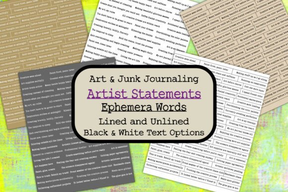 Junk Journal Ephemera Artist Words Text: Adding Voice to Visual Art