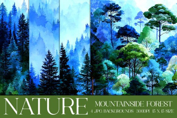Mountainside Forest Backgrounds S4: Nature Designs