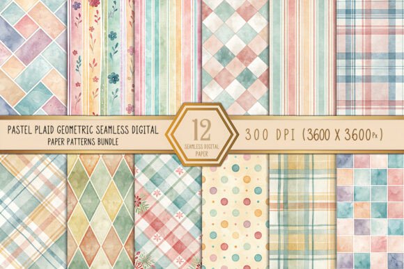 Pastel Plaid Geometric Seamless Digital Assets: Technical Specifications and Creative Applications