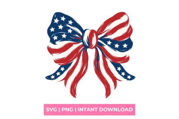 Patriotic American Flag Coquette Bow SVG: Merging Tradition with Trendy DIY Design