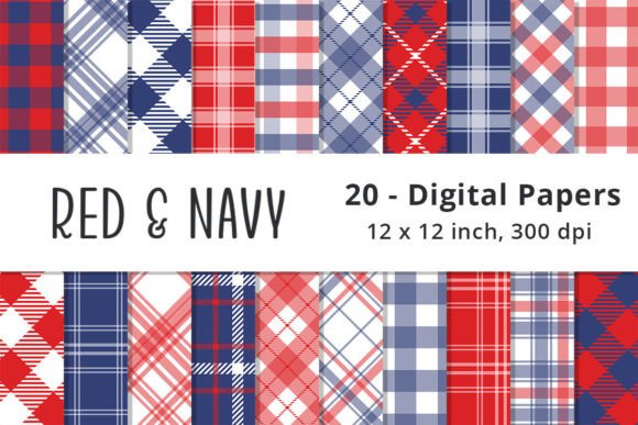 Patriotic Plaid Digital Papers: A Complete Guide to Navy Blue and Red Designs for Holiday Crafts