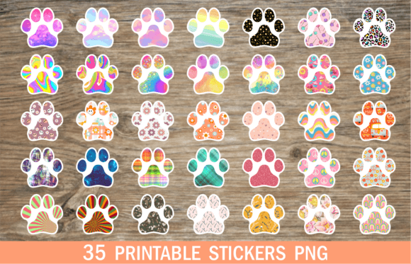 Paw Stickers PNG Dog Stickers Printable for Creative Expression