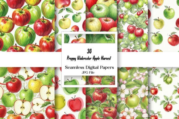 Preppy Watercolor Apple Harvest Pattern: Strategic Design for Seasonal Creative Projects