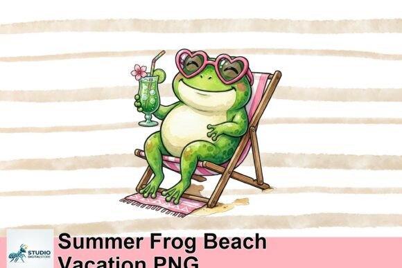 Summer Frog Beach Vacation PNG: A Playful Touch for Your Summer Projects